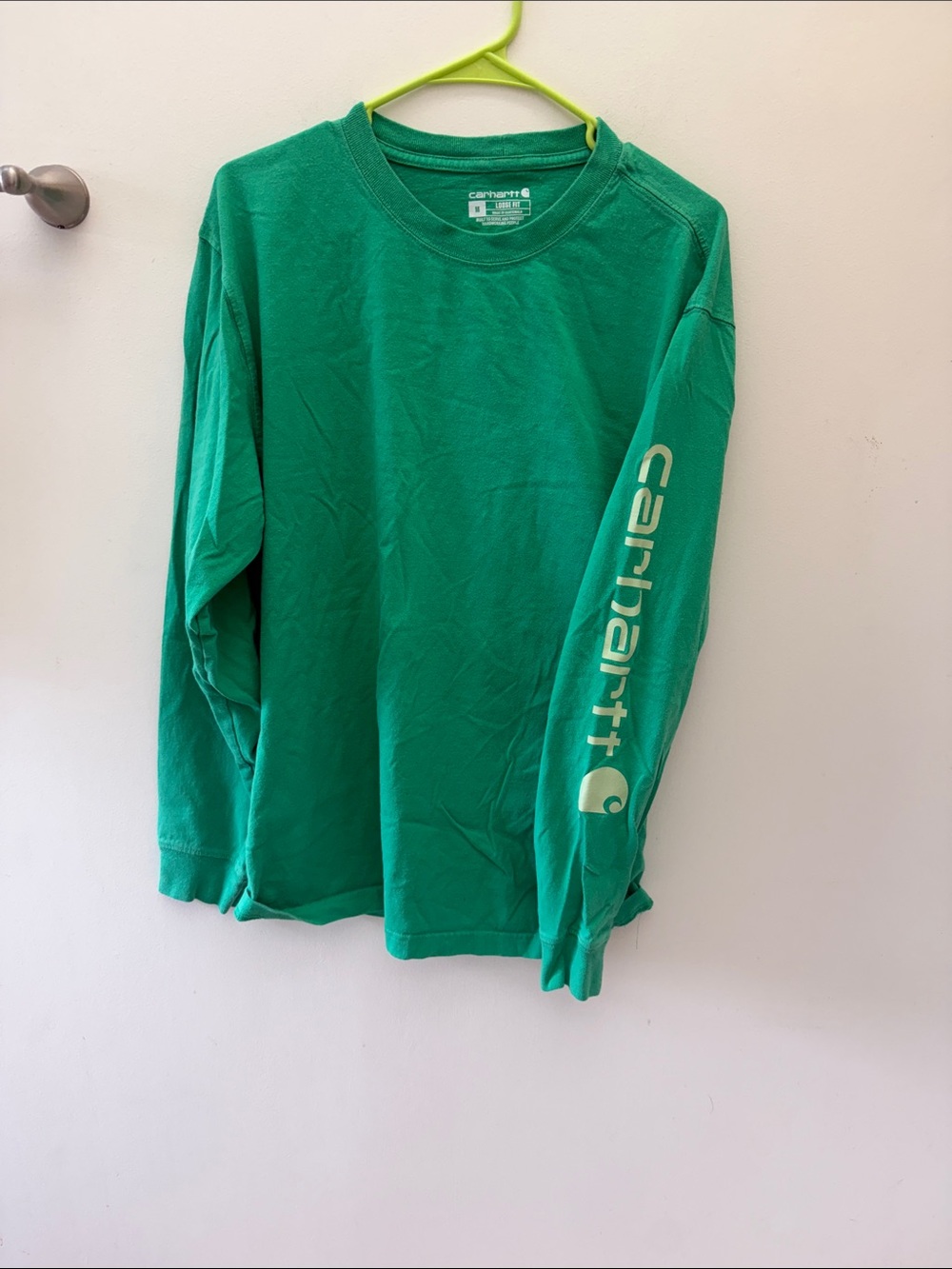 Carhartt Emerald Green Long Sleeve Logo Shirt